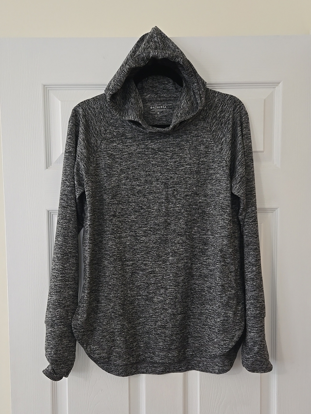 Athleta Black Marled Hooded Pullover